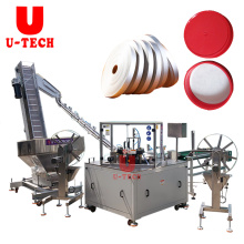 Full automatic cap lids wadding liner roller foil lining machine